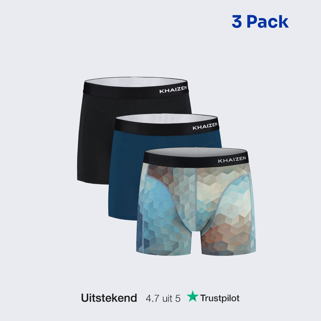 COMFORT Boxer Briefs TENCEL™ 3-Pack - Dynamic Squares